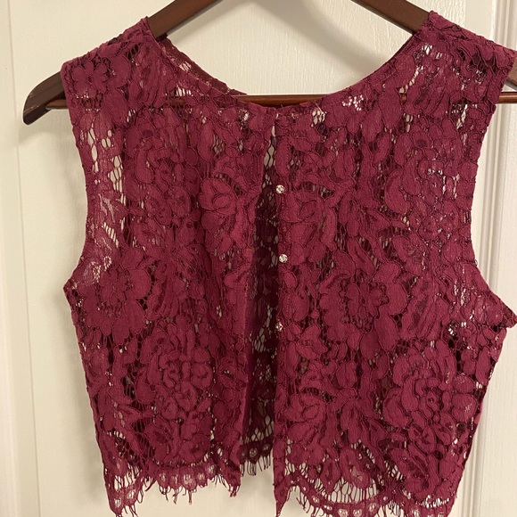 Jenny Yoo Two Piece Dress in Maroon - Size S - Picture 7 of 8